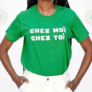 Clare V Chez Moi Chez Toi Green Graphic Tee - 2XL